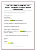 VTNE PREP EXAM&vert;QUESTIONS AND 100&percnt; CORRECT ANSWERS&vert;LATEST &excl;&excl;&excl;&excl;2026&vert;GRADED A&plus;&vert; &lpar;EXAM READY&rpar;