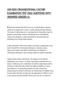 LDR-302S ORGANIZATIONAL CULTURE EXAMINATION TEST 2026 QUESTIONS WITH ANSWERS GRADED A&plus;