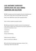 LEAD ABATEMENT SUPERVISOR CERTIFICATION TEST 2026 VERIFIED QUESTIONS AND SOLUTIONS