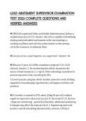 LEAD ABATEMENT SUPERVISOR EXAMINATION TEST 2026 COMPLETE QUESTIONS AND VERIFIED ANSWERS