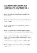 LEAD INSPECTOR EXAM SCRIPT 2026 QUESTIONS WITH ANSWERS GRADED A&plus;