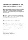 LEAD INSPECTOR EXAMINATION TEST 2026 QUESTIONS WITH ANSWERS GRADED A&plus;