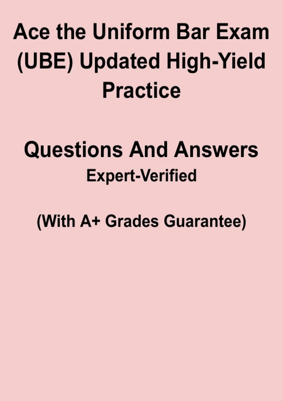 Ace the Uniform Bar Exam (UBE) 2026 – Complete Bar Exam Prep Guide ...