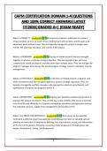 CAPM CERTIFICATION DOMAIN 1-4&vert;QUESTIONS AND 100&percnt; CORRECT ANSWERS&vert;LATEST &excl;&excl;&excl;&excl;2026&vert;GRADED A&plus;&vert; &lpar;EXAM READY&rpar;