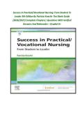 Success In Practical&sol;Vocational Nursing&colon; From Student To Leader 9th Edition By Patricia Knecht- Test Bank Guide &lpar;2026&sol;2027&rpar; Complete Chapters&vert; Questions With Verified Answers And Rationales &ndash; Graded A&plus;