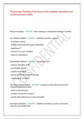 Psychology Statistics Final Exam with complete questions and verified answers 2026&period;
