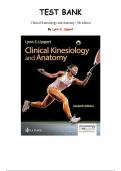 Clinical Kinesiology and Anatomy &ndash; 7th Edition by Lynn S&period; Lippert &vert; Complete Test Bank for All Chapters