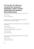 ICS 100&comma; 200&comma; 700&comma; 800 Exam comprehensive questions &vert; FREQUENTLY MOST TESTED QUESTIONS AND VERIFIED SOLUTIONS &commat; 2026