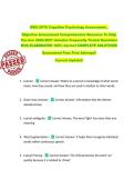 WGU D570 Cognitive Psychology Assessment&period;&period;  Objective Assessment Comprehensive Resource To Help  You Ace 2026-2027 Includes Frequently Tested Questions  With ELABORATED 100&percnt; Correct COMPLETE SOLUTIONS  Guaranteed Pass First Attempt&excl;&excl;  Current Update&excl;&excl;