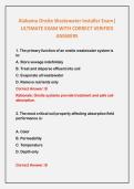 Alabama Onsite Wastewater Installer Exam&vert; ULTIMATE EXAM WITH CORRECT VERIFIED ANSWERS