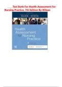 TEST BANK For Health Assessment for Nursing Practice&comma; 7th Edition by Wilson&comma; Verified Chapters 1 - 24&comma; Complete Newest Version