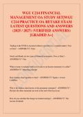 WGU C214 FINANCIAL  MANAGEMENT OA STUDY SET&vert;WGU  C214 PRACTICE OA RETAKE EXAM  LATEST QUESTIONS AND ANSWERS  &lpar;2026 &sol; 2027&rpar; &lpar;VERIFIED ANSWERS&rpar;  &lbrace;GRADED A&plus;&rcub;