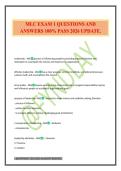 MLC EXAM 1 QUESTIONS AND ANSWERS 100&percnt; PASS 2026 UPDATE&period;