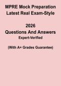 MPRE Mock Exam Prep 2026 &ndash; Real Exam-Style Practice Questions & Verified Answers PDF