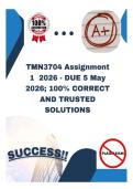 TMN3704 Assignment 1 2026 - DUE 5 May 2026&semi; 100&percnt; CORRECT AND TRUSTED SOLUTIONS