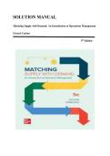 Solution Manual for Matching Supply with Demand&colon; An Introduction to Operations Management 5th Edition by G&eacute;rard Cachon &comma; ISBN&colon; 9781266156649 &vert;All Chapters Included&vert; Guide A&plus;