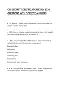 CJIS SECURITY CERTIFICATION EXAM 2026 QUESTIONS WITH CORRECT ANSWERS