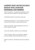 LEADERSHIP THEORY AND PRACTICE EIGHTH EDITION BY PETER G NORTHOUSE PROFESSIONAL STUDY REFERENCE