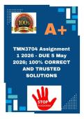 TMN3704 Assignment 1 2026 - DUE 5 May 2026&semi; 100&percnt; CORRECT AND TRUSTED SOLUTIONS