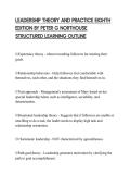LEADERSHIP THEORY AND PRACTICE EIGHTH EDITION BY PETER G NORTHOUSE STRUCTURED LEARNING OUTLINE