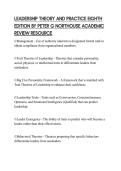 LEADERSHIP THEORY AND PRACTICE EIGHTH EDITION BY PETER G NORTHOUSE ACADEMIC REVIEW RESOURCE