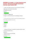 NURSING 101 Chapters 1-11 Exam Questions and Answers 2026 &lpar;100&percnt; Verified&rpar;
