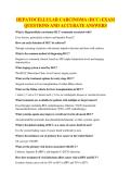 HEPATOCELLULAR CARCINOMA &lpar;HCC&rpar; EXAM QUESTIONS AND ACCURATE ANSWERS