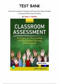 Classroom Assessment&colon; Principles and Practice that Enhance Student Learning and Motivation &ndash; 8th Edition by James H&period; McMillan &vert; Complete Test Bank for Chapters 1&ndash;15