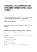 LEADING SAFe 6&period;0 EXAM PREP STUDY GUIDE WITH VERIFIED CORRECT ANSWERS ALREADY GRADED A&plus;