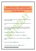 NORTH DAKOTA CROP INSURANCE EXAM QUESTIONS AND ANSWERS 100&percnt; PASS 2026 UPDATE&period;