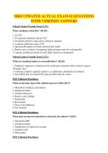 MRO UPDATED ACTUAL EXAM &num;2 QUESTIONS WITH VERIFIED ANSWERS