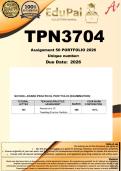 TPN3704 Assignment 50 PORTFOLIO &lpar;COMPLETE ANSWERS&rpar; 2026 - DUE September 2026