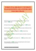 NUR651 FINAL BRADLEY UNIVERSITY EXAM QUESTIONS AND ANSWERS 100&percnt; PASS 2026 UPDATE