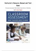 Classroom Assessment&colon; What Teachers Need to Know &ndash; 9th Edition by W&period; James Popham &vert; Instructor&rsquo;s Resource Manual & Complete Test Bank for Chapters 1&ndash;16