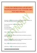 NYPD 2ND TRIMESTER LAW REVIEW EXAM QUESTIONS AND ANSWERS 100&percnt; PASS 2026 UPDATE&period;