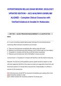 HYPERTENSION RELIAS EXAM REVIEW&colon; 2026&sol;2027 UPDATED EDITION &ndash; ACC&sol;AHA&sol;WHO GUIDELINE ALIGNED - Complete Clinical Scenarios with Verified Solutions & Graded A&plus; Rationales