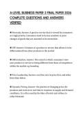 A-LEVEL BUSINESS PAPER 3 FINAL PAPER 2026 COMPLETE QUESTIONS AND ANSWERS VERIFIED