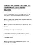 A-LEVEL BUSINESS PAPER 3 TEST PAPER 2026 COMPREHENSIVE QUESTIONS WITH SOLUTIONS