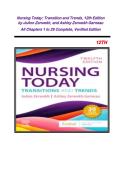 TEST BANK- Nursing Today&colon; Transition and Trends&comma; 12th Edition by JoAnn Zerwekh&comma; and Ashley Zerwekh Garneau All Chapters 1 to 26 Complete&comma; Verified Edition&vert; LATEST EDITION