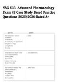 NSG 533 Advanced Pharmacology Exam &num;2 Case Study Based Practice Questions 2025-2026 - Actual Exam Questions with Correct Answers & Rationales - Rated A&plus;
