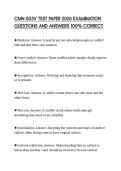 CMN 003V TEST PAPER 2026 EXAMINATION QUESTIONS AND ANSWERS 100&percnt; CORRECT