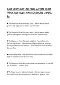 AAMI MORTUARY LAW FINAL ACTUAL EXAM PAPER 2026 QUESTIONS SOLUTIONS GRADED A&plus;