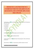ORTHOTICS AND PROSTHETICS COMBINED WRITTEN BOARDS EXAM QUESTIONS AND ANSWERS 100&percnt; PASS 2026 UPDATE