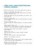 TERM 1 FINAL LVN&sol;LPN QUESTIONS AND CORRECT ANSWERS