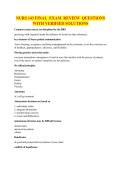 NURS 143 FINAL EXAM REVIEW QUESTIONS WITH VERIFIED SOLUTIONS