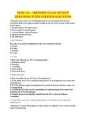 NURS 143 &ndash; MIDTERM EXAM REVIEW QUESTIONS WITH VERIFIED SOLUTIONS
