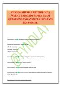 PHYS 261 &lpar;HUMAN PHYSIOLOGY&rpar; WEEK 3 LAB SLIDE NOTES EXAM QUESTIONS AND ANSWERS 100&percnt; PASS 2026 UPDATE&period;