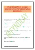 FINAL TESU PHYSICS 116 EXAM QUESTIONS AND ANSWERS 100&percnt; PASS 2026 UPDATE&period;