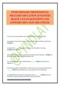 PPME-PRIMARY PROFESSIONAL MILITARY EDUCATION &lpar;ENLISTED&rpar; BLOCK 2 EXAM QUESTIONS AND ANSWERS 100&percnt; PASS 2026 UPDATE