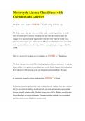 Motorcycle License Cheat Sheet with Questions and Answers